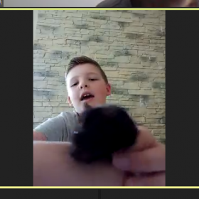Students invited their pets to English class and told interesting stories about them