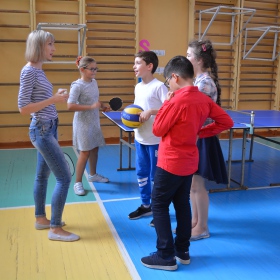English lesson in the gym