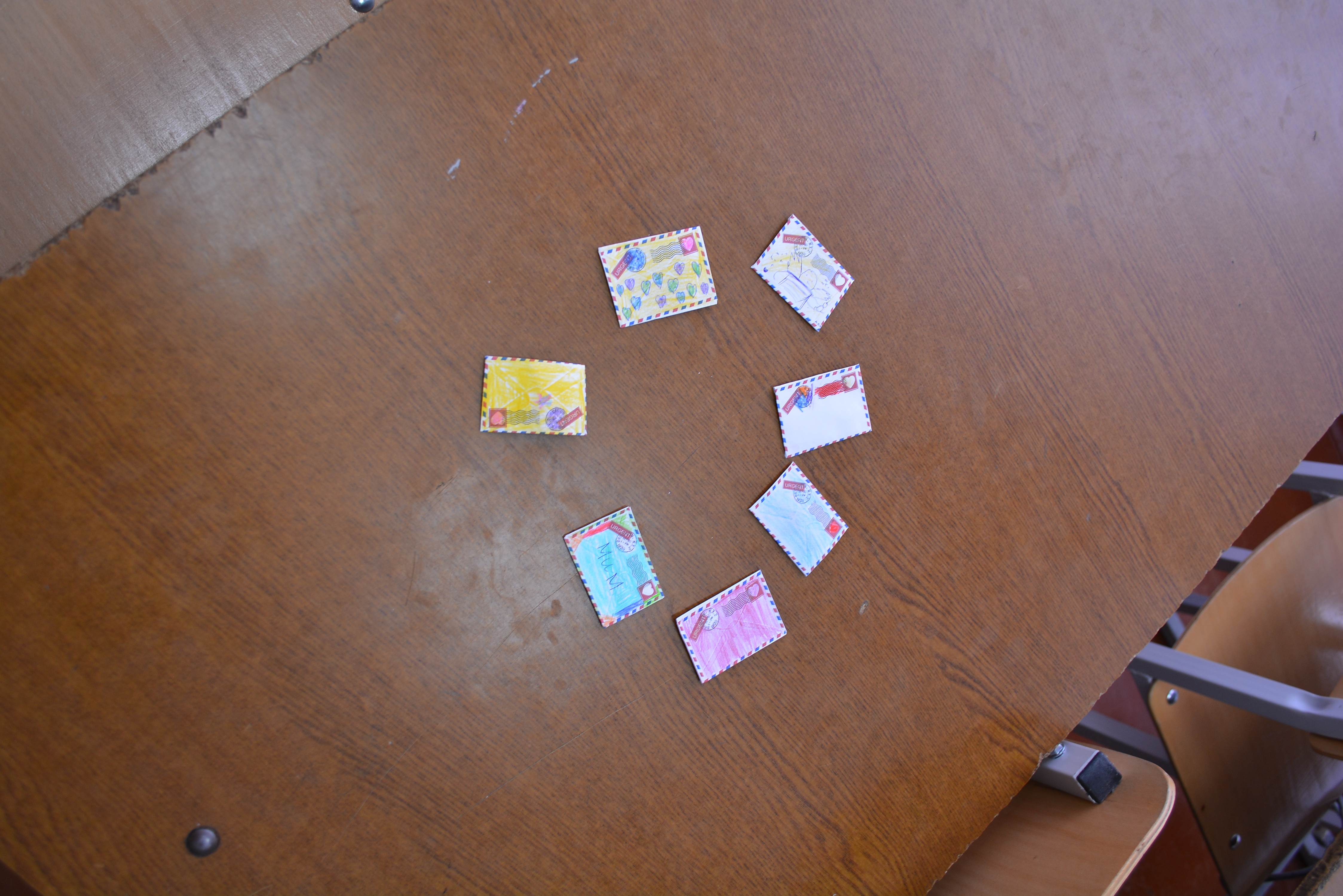 St. Valentine`s Day. Making mini-love letters.
