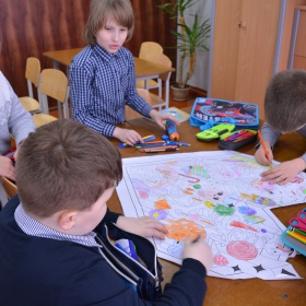 St. Valentine`s Day. Colouring paper.